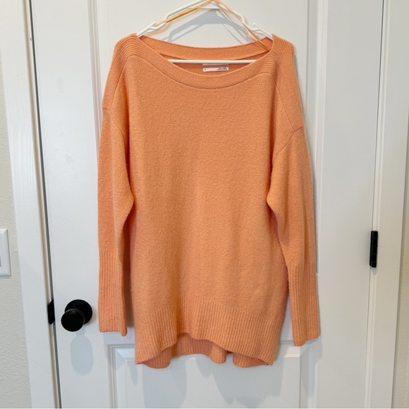 Anthropologie Naomi Peach Merino Wool Blend Long Length Sweater - Picture 4 of 9